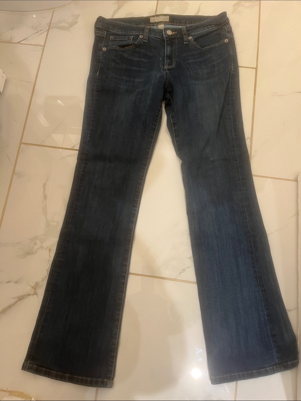 Banana Republic Dark Indigo Flared Wide-Leg Jeans